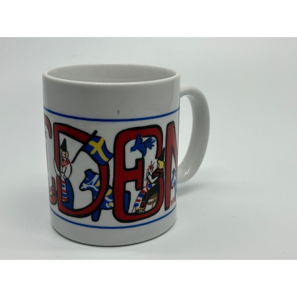 Bergquist Imports Swedish Ceramic Coffee Mug Colorful Folk SWEDEN - Picture 2 of 7